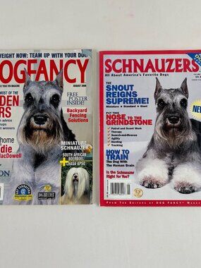 2 VTG Dog Magazines Dog Fancy August 2006, Schnauzers Popular Dog Series Vol 17